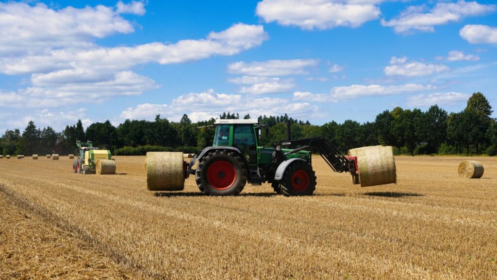 tractors on a farm